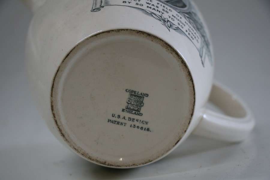 A 1940's Copeland Spode creamware jug decorated with a portrait of Winston Churchill and his - Image 10 of 10