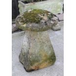 A staddle stone with mushroom top, 77ms (30.25ins) high.