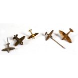 Five Spitfire Fund lapel badges. Largest wingspan 2.5cms (1ins)