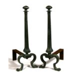 A large pair of late 19th century andirons.