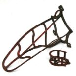 An iron saddle rack; together with a horse shoe shaped tack hook (2).
