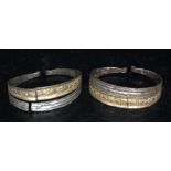 Two early Chinese gilded white metal bracelets, possibly Liao dynasty (one a/f).