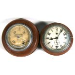 A Smith Astral bulkhead clock, the dial 15cms (6ins) diameter; together with a Kelvin Bottomley &