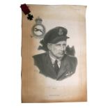 A print of Victoria Cross recipient Wing Commander R.A.B. Learoyd of 49 Squadron RAF with an