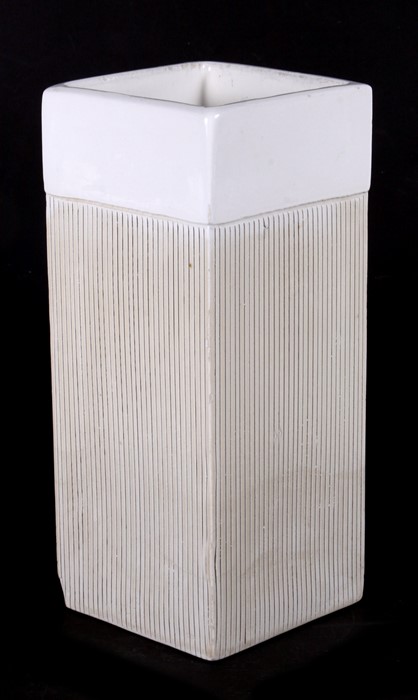 A 20th century Italian design Bitossi square form vase, 24cms (9.5ins) high.Condition Report Chip to