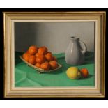 Jacques Blanchard (French 1912-1992) - Still Life of Mandarins & Lemon - signed lower right, label