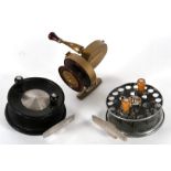 A KR Morritt fishing reel and two other fishing reels (3).