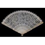 A 19th century ivory brise fan, 42cms (16.5ins) wide.