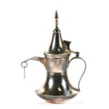 A miniature silver Turkish / Islamic dallah coffee pot, 12cms (4.75ins) high.