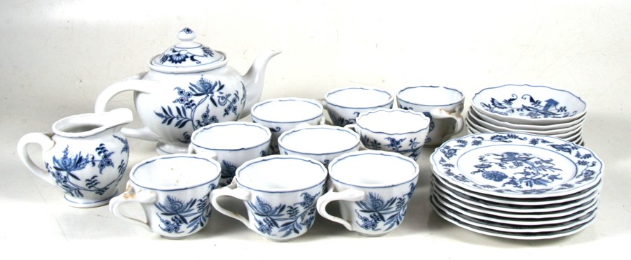 A Blue Danube pattern blue & white part tea service.