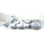 A Blue Danube pattern blue & white part tea service.