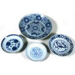 A group of Chinese blue & white dishes, the largest 27cms (10.5ins) diameter (4).Condition Report