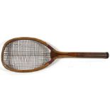 A Walter Locke & Co. Calcutta vintage tennis racquet, 69cms (27.25ins) long.