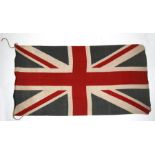 A large early 20th century printed cotton Union Jack flag. 120cms (47.25ins) by 214cms (84.25ins)