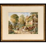 William Fowler (British 1761-1832) - Country Lane Scene - signed & dated 1800 lower right,