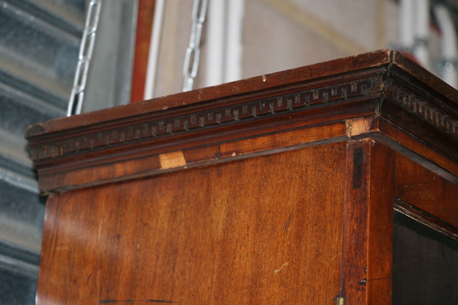 A 19th century mahogany secretaire bookcase, the astragal glazed doors enclosing a shelved interior, - Image 9 of 24