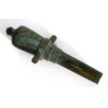 A small 19th century bronze signal cannon barrel. 9.5cms (3.75ins) long