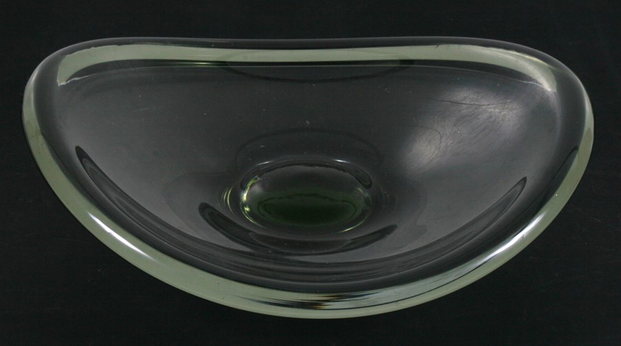 Per Lutken for Holmegaard Art Glass bowl, etched mark to underside, 33cms (13ins) diameter.