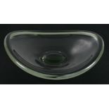 Per Lutken for Holmegaard Art Glass bowl, etched mark to underside, 33cms (13ins) diameter.