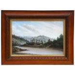 Lowry Lewis (Cornish 1850-1913) - Tintern Abbey on the River Wye - signed lower edge with label to