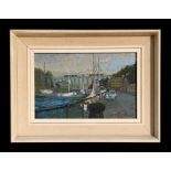 Malcolm J Hitchcock (British 1929-1998) - Morlaix Bretagne - harbour scene, signed lower right, with