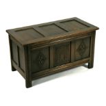 A 19th century style oak blanket box, 91cms (36ins) wide.