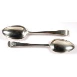 A pair of 18th century silver serving spoons, London 1788, 142g.