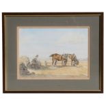 Early 20th century school - Farmer Taking a Break - indistinctly signed lower left, watercolour,