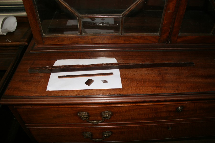 A 19th century mahogany secretaire bookcase, the astragal glazed doors enclosing a shelved interior, - Image 4 of 24