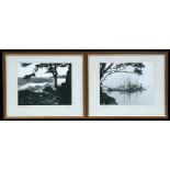 Willis Humphreys Ballard (American 1906-1980) two black and white photographs - Misty Harbour -