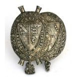 A 19th century lead coach badge. 10cms (4ins) wide by 12cms (4.75ins) high