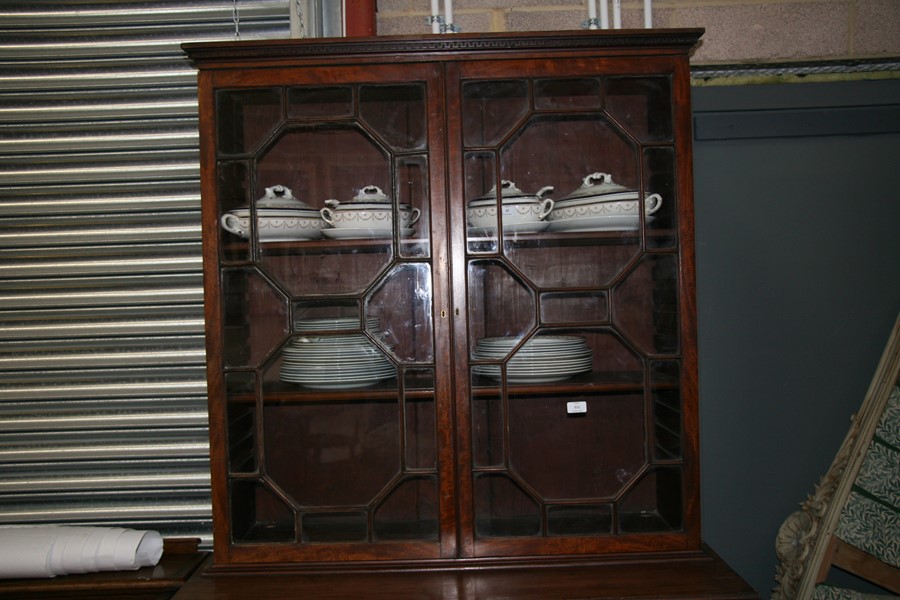 A 19th century mahogany secretaire bookcase, the astragal glazed doors enclosing a shelved interior, - Image 11 of 24