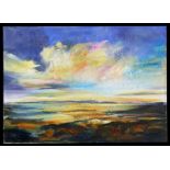 Patricia Lomax (British b1940) - Dorset Dusk - signed to verso, oil on canvas, unframed, 76 by 55cms