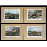 A group of 19th century hand coloured engravings; together with a set of E G Hester hunting prints.