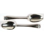 A pair of early Victorian silver serving spoons, London 1838, 138g.