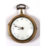 A 19th century pair-cased pocket watch, the enamel dial with Arabic numerals, the movement signed '