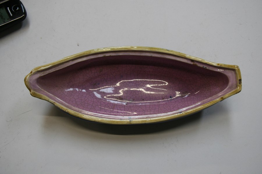 A 19th century majolica sardine dish and cover, 32cms (12.5ins) wide.Condition Report Loss to - Image 6 of 6