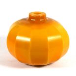 A large Chinese yellow Peking glass vase of dodecagon form, 24cms (9.5ins) diameter.Condition Report