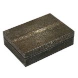 An Art Deco style black shagreen jewellery box, 18.5cms (7.25ins) wide.