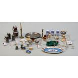 A collection of antique miniature or dolls house items to include 18th century glassware.