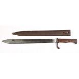 A WWI German Butcher bayonet, 52cms (20.5ins) long.