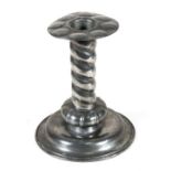 A continental Arts & Crafts pewter candlestick, 22cms (8.5ins) high.