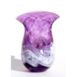An Art glass vase with indistinct etched signature to the base and dated 2001, 16cms (6.25ins)
