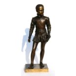 A mid 19th century bronze figure modelled as Henry IV as a child, 42cms (16.5ins) high.