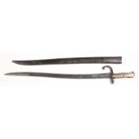A British 1907 SMLE bayonet & scabbard, overall 57cms (22.5ins) long.