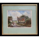 M Champagne de Crespigny - A Country Lane, Grafton Underwood - indistinctly signed lower left with