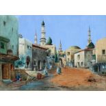 J Schmidt - Middle Eastern Street Scene - signed & dated 1938 lower right, watercolour, framed &