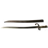 A German Remington bayonet & scabbard, overall 72cms (28.25ins) long.