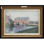 William T Wright (active 1890-1913) - Mill House - signed lower left, watercolour, framed &