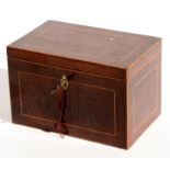 A Regency mahogany tea caddy, 15cms (6ins) wide.